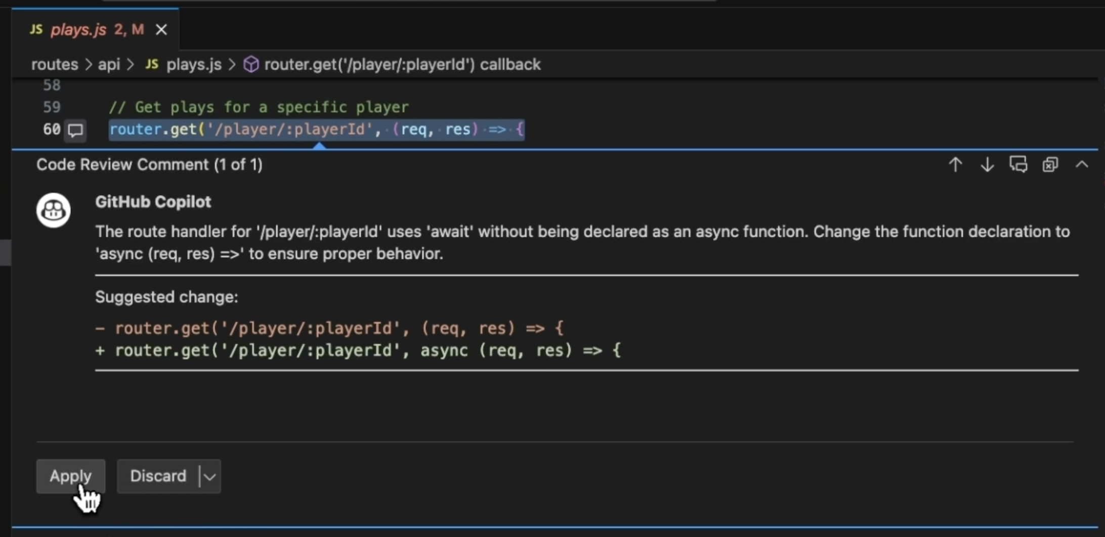 VS Code Suggestions